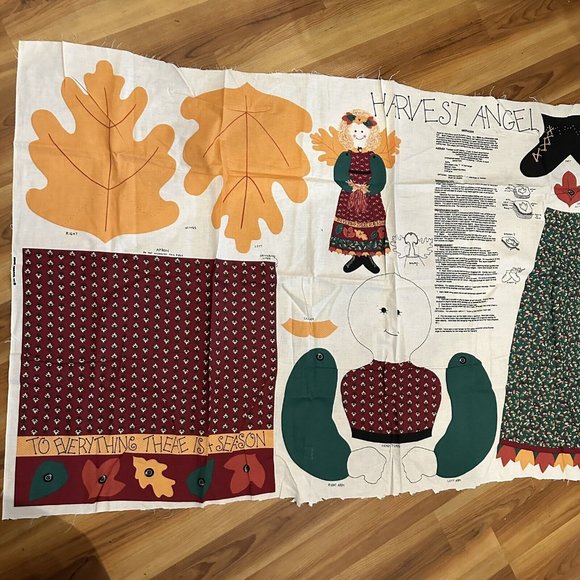 Vintage Harvest Angel Cut and Sew Cotton Fabric Panel for Springs Industries - Picture 2 of 5